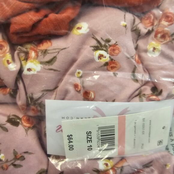 Bonnie Jean Girls Knit Dress Novelty Tie Sleeves  Matching Scarf Size 10 NWT - Picture 4 of 4